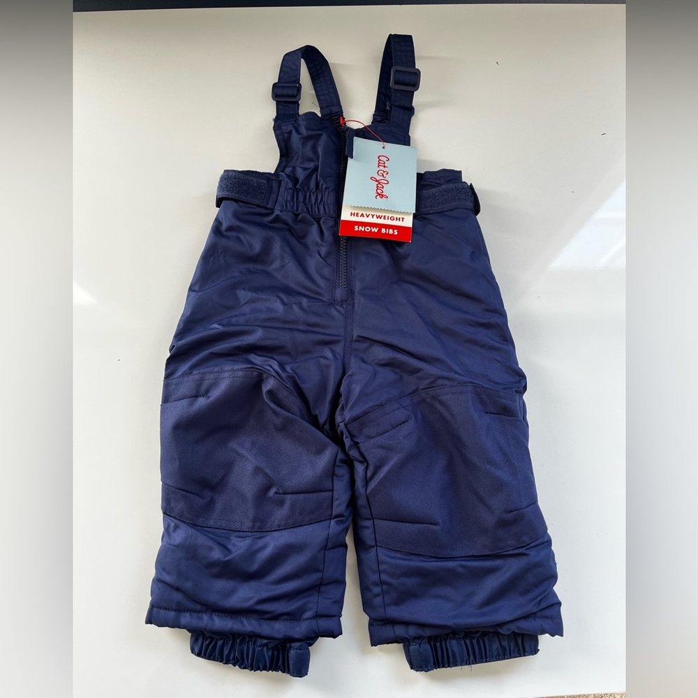Cat & Jack snow pants with bib. Size 12M.